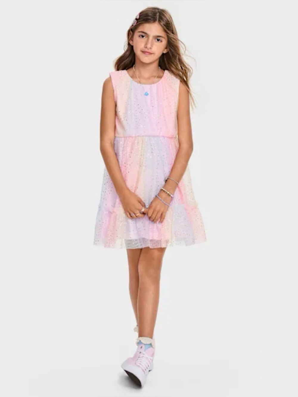 NWOT Children’s Place Glitter Rainbow Ombré Dress Size 10 Party Fancy Pastel